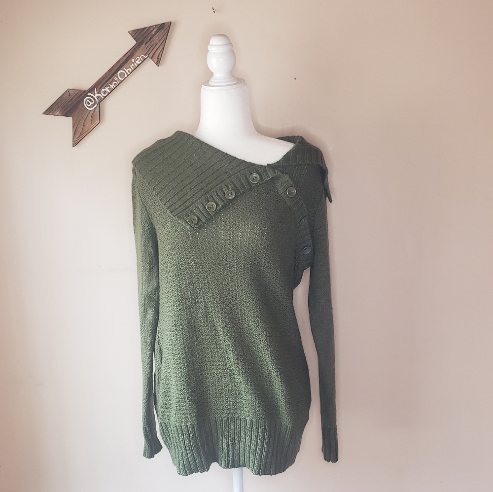 Army Green Oversized Sweater